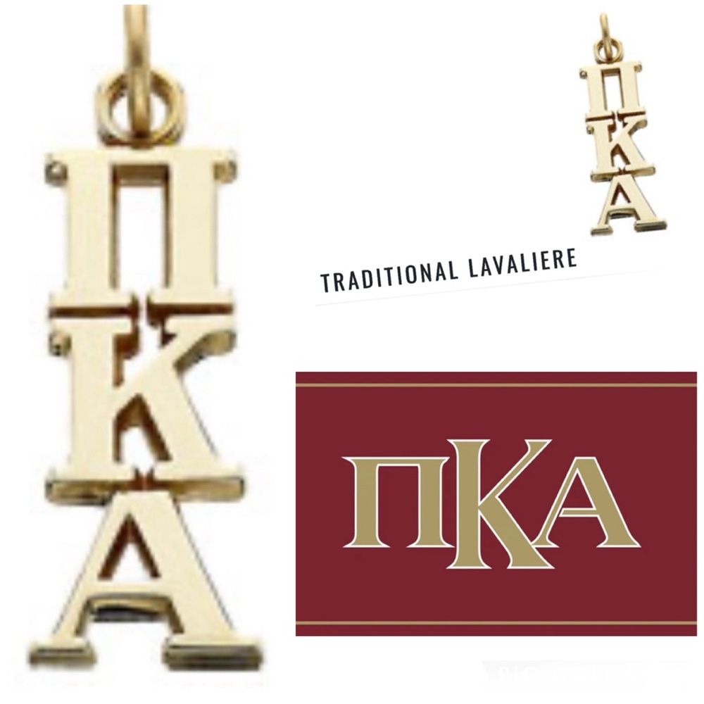 Pike-Pi Kappa Alpha Greek Letter Lavaliere Gold Pendant Charm